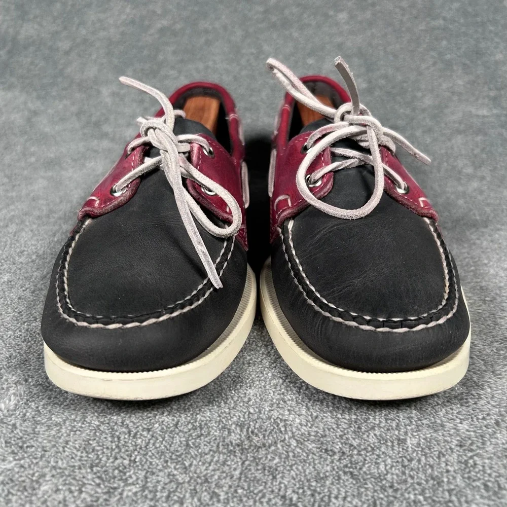 Sebago Docksides Boat Shoes Mens 8 M Navy Blue Red Leather 72975